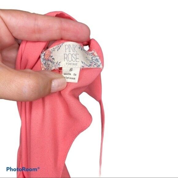 Pink Rose Juniors Dress Pink Sleeveless Halter Size Small - Picture 3 of 5